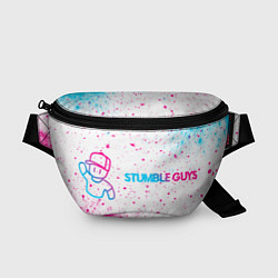 Поясная сумка Stumble Guys neon gradient style по-горизонтали, цвет: 3D-принт