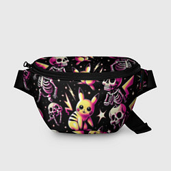 Поясная сумка Pikachu and skeletons - pattern, цвет: 3D-принт