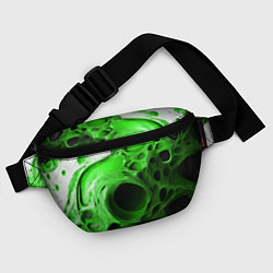 Поясная сумка Зелёно-белая абстрактная структура, цвет: 3D-принт — фото 2