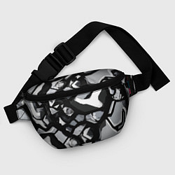 Поясная сумка Чёрно-серая абстракция, цвет: 3D-принт — фото 2