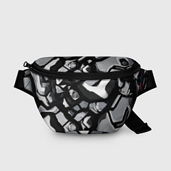 Поясная сумка Чёрно-серая абстракция, цвет: 3D-принт