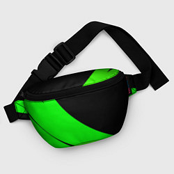 Поясная сумка Чёрный с зелёным двуцветный, цвет: 3D-принт — фото 2