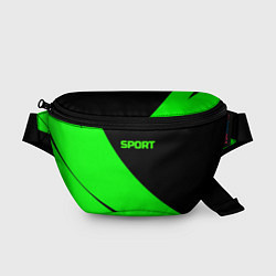 Поясная сумка Sport чёрно-зелёный, цвет: 3D-принт