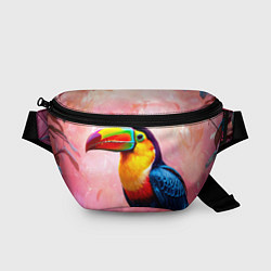 Поясная сумка Тукан на розовом, цвет: 3D-принт