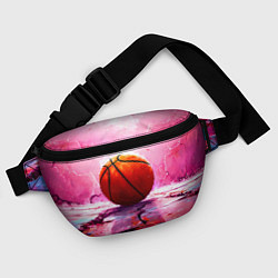 Поясная сумка Баскетбольный мяч у розовой стены, цвет: 3D-принт — фото 2