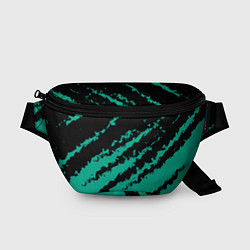 Поясная сумка The color is black and turquoise, цвет: 3D-принт