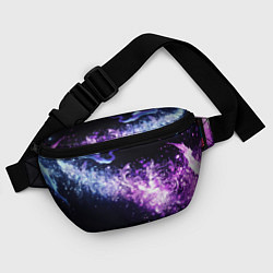 Поясная сумка Фиолетово-синяя абстрактная волна, цвет: 3D-принт — фото 2