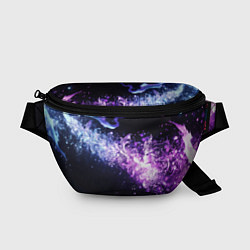 Поясная сумка Фиолетово-синяя абстрактная волна