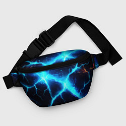 Поясная сумка Голубой разлом из молний, цвет: 3D-принт — фото 2