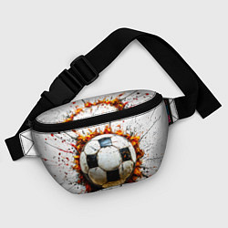Поясная сумка Футбольный мяч на белом, цвет: 3D-принт — фото 2