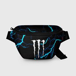 Поясная сумка Monster energy неоновые молнии, цвет: 3D-принт