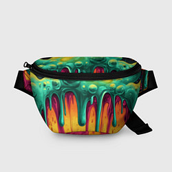 Поясная сумка Зелено-оранжевая клякса