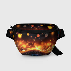 Поясная сумка Оранжевое боке на черном, цвет: 3D-принт