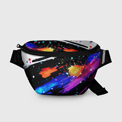 Поясная сумка Разноцветные блестящие кляксы - текстура