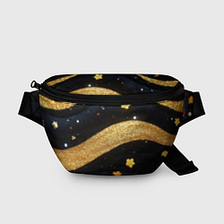 Поясная сумка Золотые волны текстура, цвет: 3D-принт