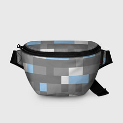 Поясная сумка Полосы серо бело синие, цвет: 3D-принт
