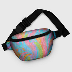 Поясная сумка Абстракция - multicolored curves, цвет: 3D-принт — фото 2