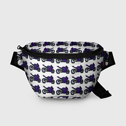 Поясная сумка Motorcycle purple gloss, цвет: 3D-принт