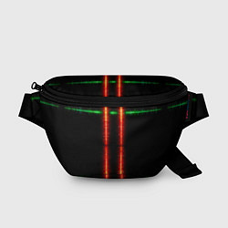 Поясная сумка Color black green red lines, цвет: 3D-принт