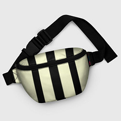 Поясная сумка Color black beige line, цвет: 3D-принт — фото 2