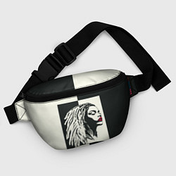 Поясная сумка Девушка с дредами на темно-зеленом, цвет: 3D-принт — фото 2