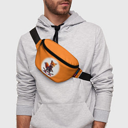 Поясная сумка Cyber fox cub is a cool skateboarder - ai art, цвет: 3D-принт — фото 2