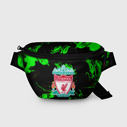 Поясная сумка Liverpool зеленый огонь текстура, цвет: 3D-принт