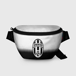 Поясная сумка Juventus черно белая геометрия, цвет: 3D-принт