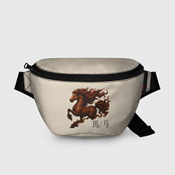 Поясная сумка Конь врывается в новый год, цвет: 3D-принт