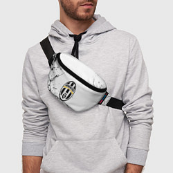 Поясная сумка Ювентус черные краски всплеск, цвет: 3D-принт — фото 2