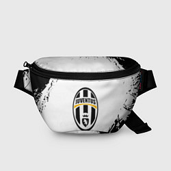 Поясная сумка Ювентус краски черно белые всплеск