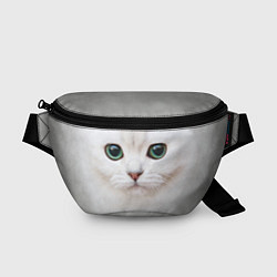Поясная сумка Белый котик, цвет: 3D-принт