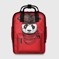 Рюкзак женский Панда пират, цвет: 3D-принт