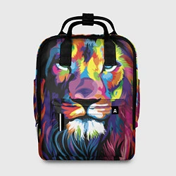 Рюкзак женский Красочный лев, цвет: 3D-принт