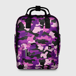 Рюкзак женский Камуфляж: фиолетовый/розовый, цвет: 3D-принт