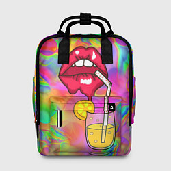 Рюкзак женский Cocktail lips, цвет: 3D-принт