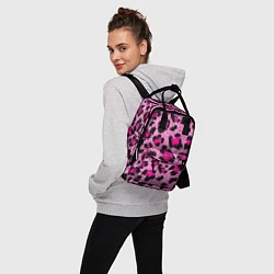 Рюкзак женский Розовый леопард, цвет: 3D-принт — фото 2