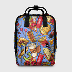 Рюкзак женский Fastfood Life, цвет: 3D-принт