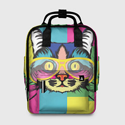 Рюкзак женский Поп-арт котик, цвет: 3D-принт