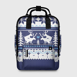 Рюкзак женский Узор с оленями, цвет: 3D-принт