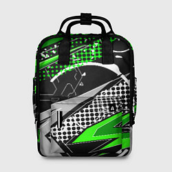 Рюкзак женский Black and green corners, цвет: 3D-принт
