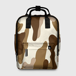 Рюкзак женский КОРИЧНЕВЫЙ КАМУФЛЯЖ, цвет: 3D-принт