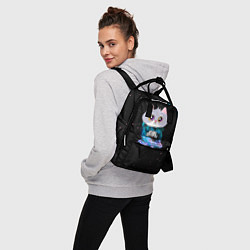 Рюкзак женский Котёнок в пледе, цвет: 3D-принт — фото 2