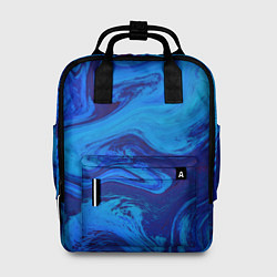 Рюкзак женский Абстракция синяя с голубым, цвет: 3D-принт