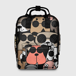 Рюкзак женский Серьезные псы, цвет: 3D-принт