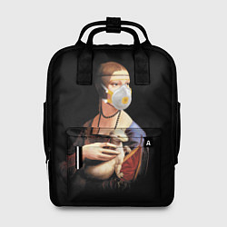 Рюкзак женский Чечилия Галлерани - дама с горностаем, цвет: 3D-принт