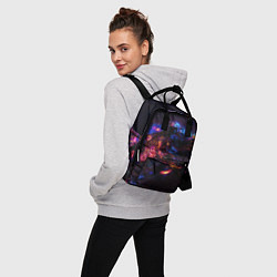 Рюкзак женский ФРАКТАЛЬНЫЙ НЕОН, цвет: 3D-принт — фото 2