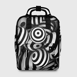 Рюкзак женский Полосатые 3D круги, цвет: 3D-принт
