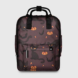 Рюкзак женский Хэллоуиновский кот, цвет: 3D-принт