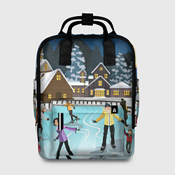 Рюкзак женский Рождественский каток, цвет: 3D-принт